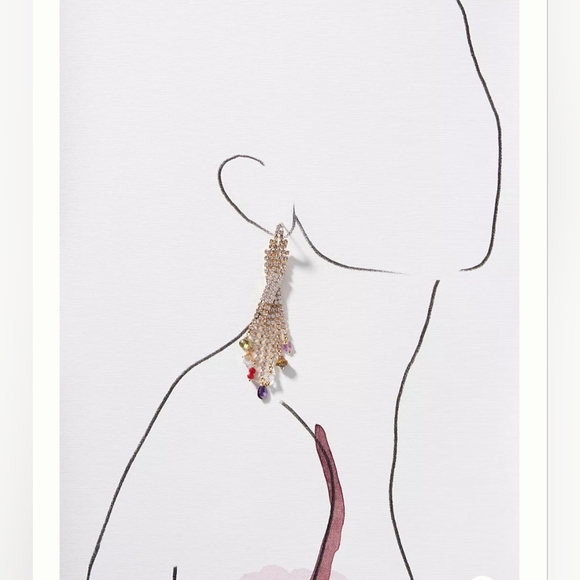 NWT!! Gas Bijoux, Sofia Strass Drop Earrings - Picture 4 of 7